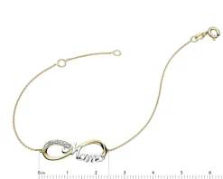 Online Apart Bransoletka z żółtego złota z diamentami - mama, nieskończoność - 0,01 ct - próba 585