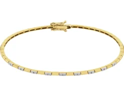 Apart Bransoletka z żółtego złota z brylantami - 18 cm - 0,12 ct - próba 585< Bransoletki Z Diamentami
