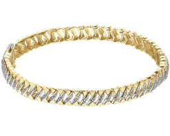 Discount Apart Bransoletka z żółtego złota z diamentami - 18 cm - 0,50 ct - próba 585