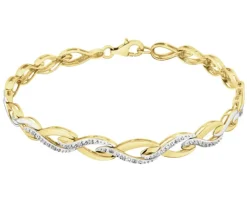 Apart Bransoletka z żółtego złota z diamentami - 18 cm - 0,05 ct - próba 585< Bransoletki Z Diamentami
