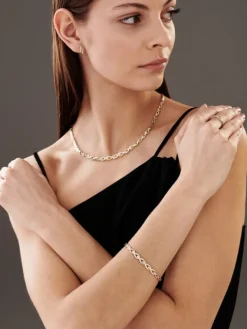 Apart Bransoletka z żółtego złota z diamentami - 18 cm - 0,05 ct - próba 585< Bransoletki Z Diamentami