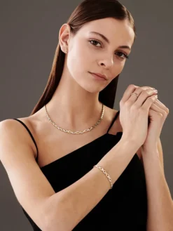 Apart Bransoletka z żółtego złota z diamentami - 18 cm - 0,05 ct - próba 585< Bransoletki Z Diamentami