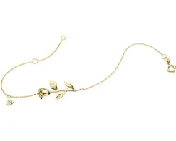 Best Apart Bransoletka z żółtego złota  z diamentem - kwiat, róża, serce - 0,004 ct - próba 585