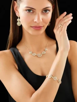 Clearance Apart Bransoletka z żółtego złota z diamentami - 18 cm - 0,99 ct - próba 585
