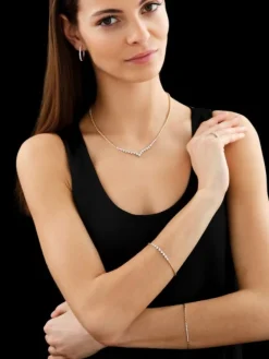 Clearance Apart Bransoletka z żółtego złota z brylantami - 18 cm - 0,29 ct - próba 585