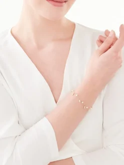 Clearance Apart Bransoletka z żółtego złota z diamentami i perłami - próba 375