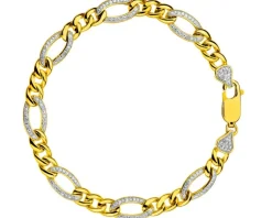 New Apart Bransoletka z żółtego złota z diamentami - 18 cm - 0,25 ct - próba 585