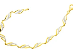Sale Apart Bransoletka z żółtego złota z diamentami - 18 cm - 0,08 ct - próba 375