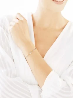 Sale Apart Bransoletka z żółtego złota z diamentami - 18 cm - 0,08 ct - próba 375