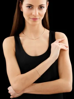 Online Apart Bransoletka z żółtego złota z brylantami - 18 cm - 0,07 ct - próba 585