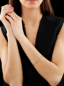 Best Apart Bransoletka z żółtego złota z brylantami - 19 cm - 0,29 ct - próba 585