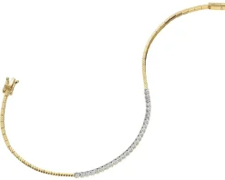 Outlet Apart Bransoletka z żółtego złota z brylantami - 19 cm - 0,14 ct - próba 585