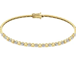 Apart Bransoletka z żółtego złota z brylantami - 19 cm - 0,16 ct - próba 585< Bransoletki Z Diamentami