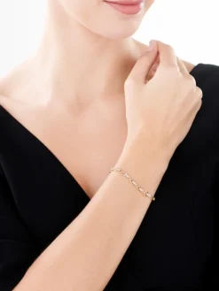 Hot Apart Bransoletka z żółtego złota z diamentami - nieskończoność - 18 cm - 0,15 ct - próba 375