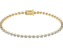 Apart Bransoletka z żółtego złota z brylantami - 18 cm - 0,56 ct - próba 585< Bransoletki Z Diamentami