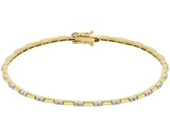 Clearance Apart Bransoletka z żółtego złota z brylantami - 18 cm - 0,35 ct - próba 585