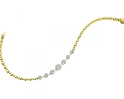 Discount Apart Bransoletka z żółtego złota z brylantami - 18 cm - 0,97 ct - próba 585