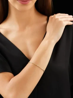 Apart Bransoletka z żółtego złota z brylantami - 18 cm - 0,04 ct - próba 585< Bransoletki Z Diamentami