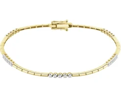 Hot Apart Bransoletka z żółtego złota z brylantami - 18 cm - 0,15 ct - próba 585