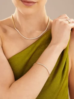 Clearance Apart Bransoletka z żółtego złota z brylantami - 19 cm - 0,32 ct - próba 585