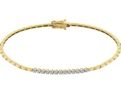 Apart Bransoletka z żółtego złota z brylantami - 19 cm - 0,08 ct - próba 585< Bransoletki Z Diamentami