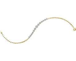 Outlet Apart Bransoletka z żółtego złota z brylantami - 18 cm - 0,85 ct - próba 585