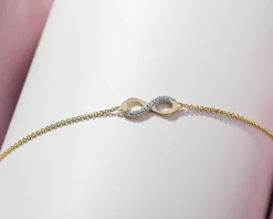 Apart Bransoletka z żółtego złota z diamentem - nieskończoność - 0,004 ct - próba 585< Wszystkie