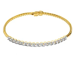 Apart Bransoletka z żółtego złota z brylantami - 19 cm - 0,32 ct - próba 585< Wszystkie
