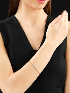 Online Apart Bransoletka z żółtego złota z brylantami - 19 cm - 0,21 ct - próba 585