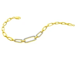 Apart Bransoletka z żółtego złota z brylantami - 18 cm - 0,65 ct - próba 585< Bransoletki Z Diamentami