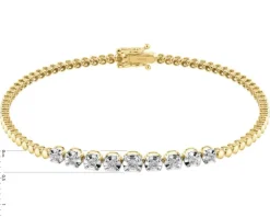 Apart Bransoletka z żółtego złota z brylantami - 19 cm - 0,30 ct - próba 585< Bransoletki Z Diamentami