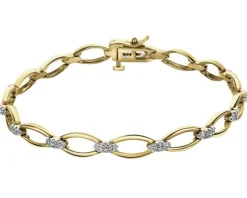 Apart Bransoletka z żółtego złota z diamentami - 18 cm - 0,36 ct - próba 585< Bransoletki Z Diamentami