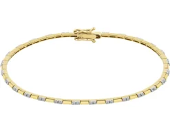 Clearance Apart Bransoletka z żółtego złota z brylantami - 19 cm - 0,35 ct - próba 585