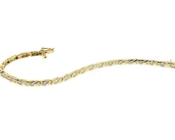 Apart Bransoletka z żółtego złota z diamentami - 19 cm - 0,32 ct - próba 585