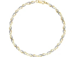 Outlet Apart Bransoletka z żółtego złota z diamentami - 19 cm - 0,18 ct - próba 375