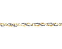 Outlet Apart Bransoletka z żółtego złota z diamentami - 19 cm - 0,18 ct - próba 375