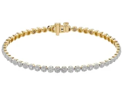 Discount Apart Bransoletka z żółtego złota z diamentami - 18 cm - 1,25 ct - próba 585