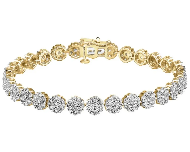 Online Apart Bransoletka z żółtego złota z brylantami laboratoryjnymi - 18 cm - 5,67 ct - próba 585