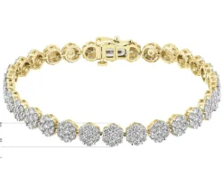 Online Apart Bransoletka z żółtego złota z brylantami laboratoryjnymi - 18 cm - 5,67 ct - próba 585
