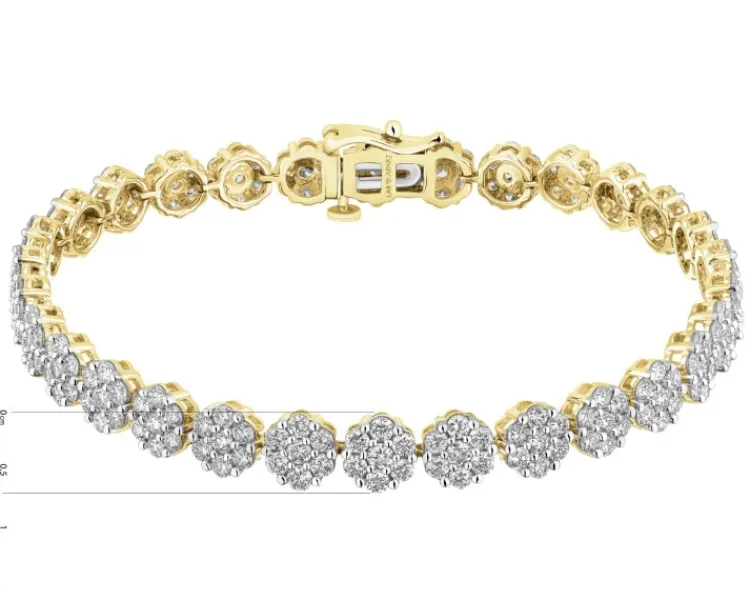 Online Apart Bransoletka z żółtego złota z brylantami laboratoryjnymi - 18 cm - 5,67 ct - próba 585