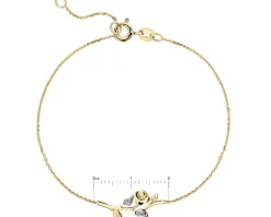 Apart Bransoletka z żółtego złota z diamentami - róża - 0,02 ct - próba 375< Bransoletki Z Diamentami