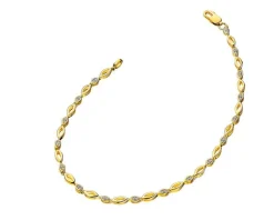 Clearance Apart Bransoletka z żółtego złota z diamentami - 18 cm - 0,09 ct - próba 375