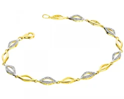 Sale Apart Bransoletka z żółtego złota z diamentami - 18 cm - 0,12 ct - próba 585