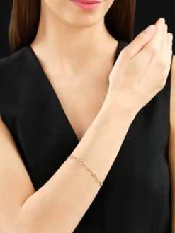 Sale Apart Bransoletka z żółtego złota z diamentami - 18 cm - 0,12 ct - próba 585