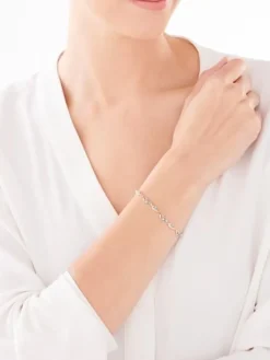 Sale Apart Bransoletka z żółtego złota z diamentami i topazami - 18 cm - próba 375