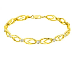 Online Apart Bransoletka z żółtego złota z diamentami - 19 cm - 0,02 ct - próba 375