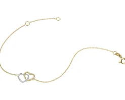 Apart Bransoletka z żółtego złota z diamentami - serca - 0,04 ct - próba 375< Wszystkie
