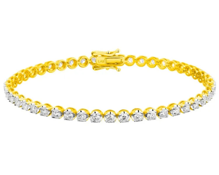 Online Apart Bransoletka z żółtego złota z brylantami laboratoryjnymi - 19 cm - 3,00 ct - próba 750