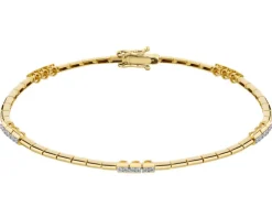 Discount Apart Bransoletka z żółtego złota z brylantami - 18 cm - 0,29 ct - próba 585