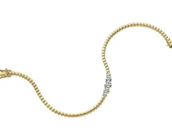 Apart Bransoletka z żółtego złota z brylantami - 19 cm - 0,12 ct - próba 585< Bransoletki Z Diamentami